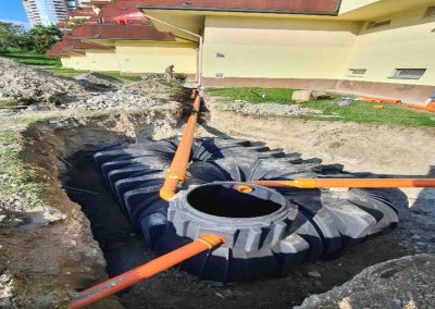 Výkop, odvodnenie bytovky, drenáže, retečná nádoba Bratislava Dlhé diely